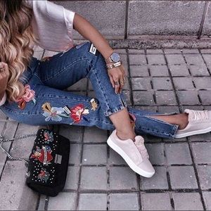Zara embroidered jeans
